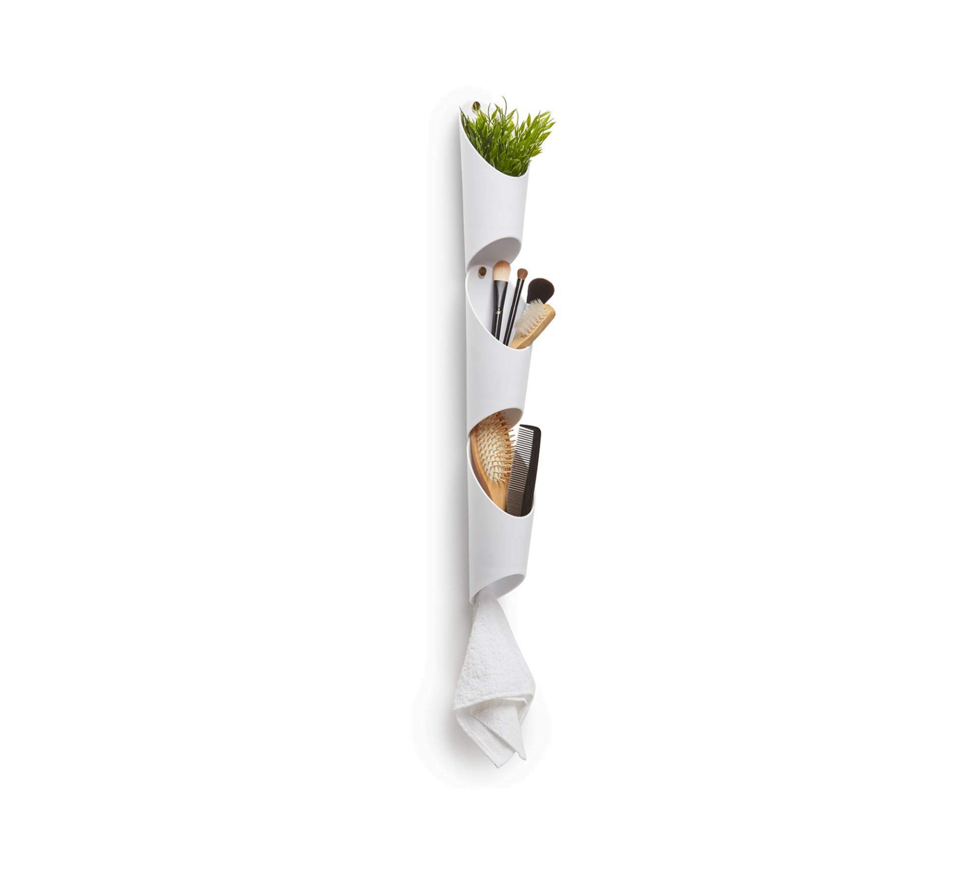 3x Wandvase Weiß 6