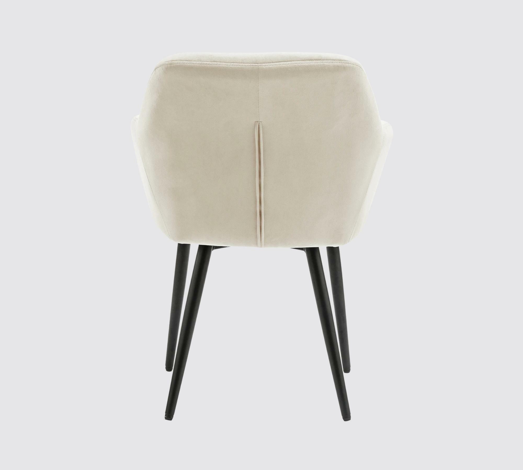 Armlehnstuhl Samt Creme 4