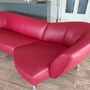 Sofa Pupilla mit Longchair aus pigmentiertem Leder Rot 3