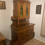 Vintage Schrank Nußbaum Glas Braun 1