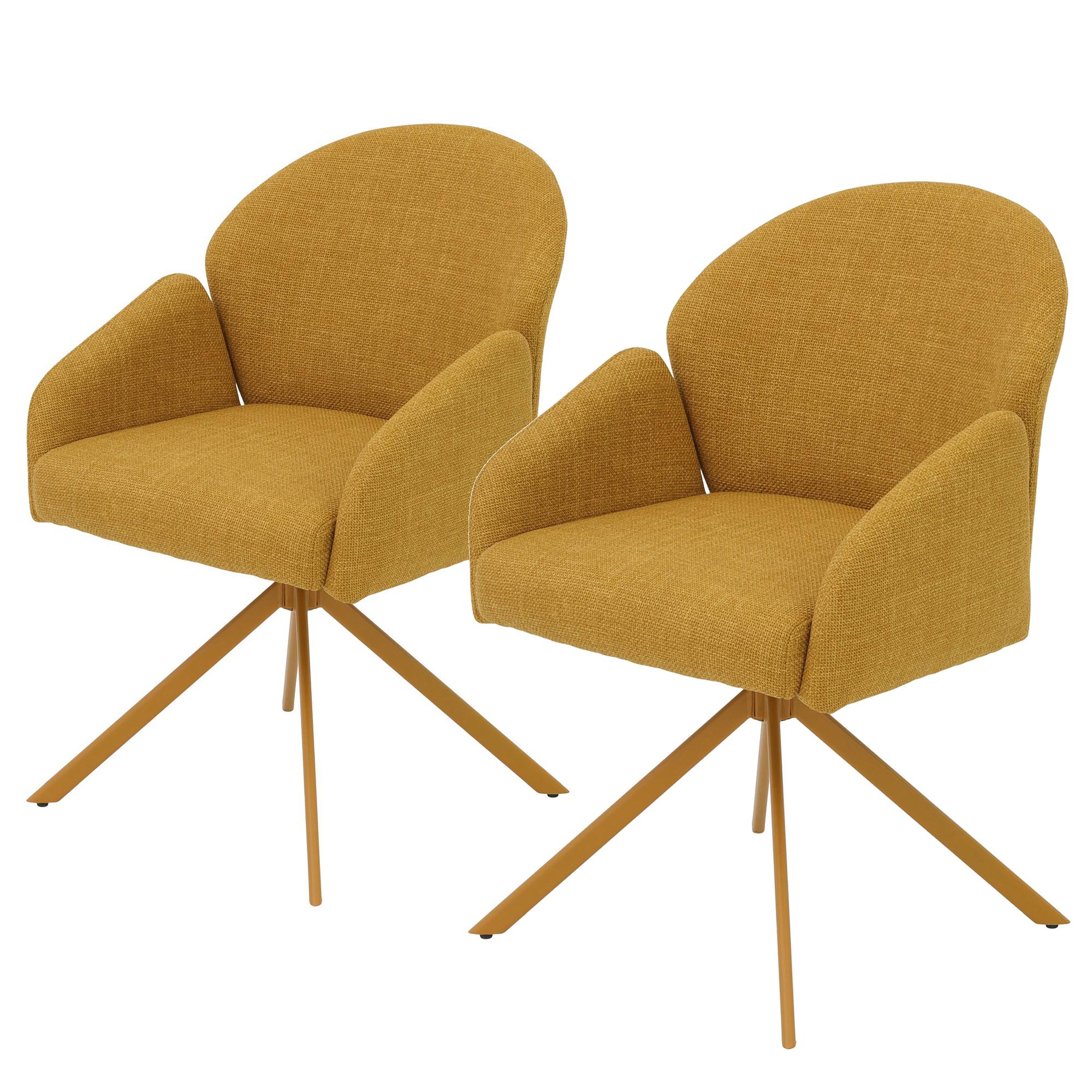Armchair Holly Set of 2 Curry Yellow 0