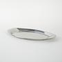 Metalltablett Oval Silber 1980er Jahre 3