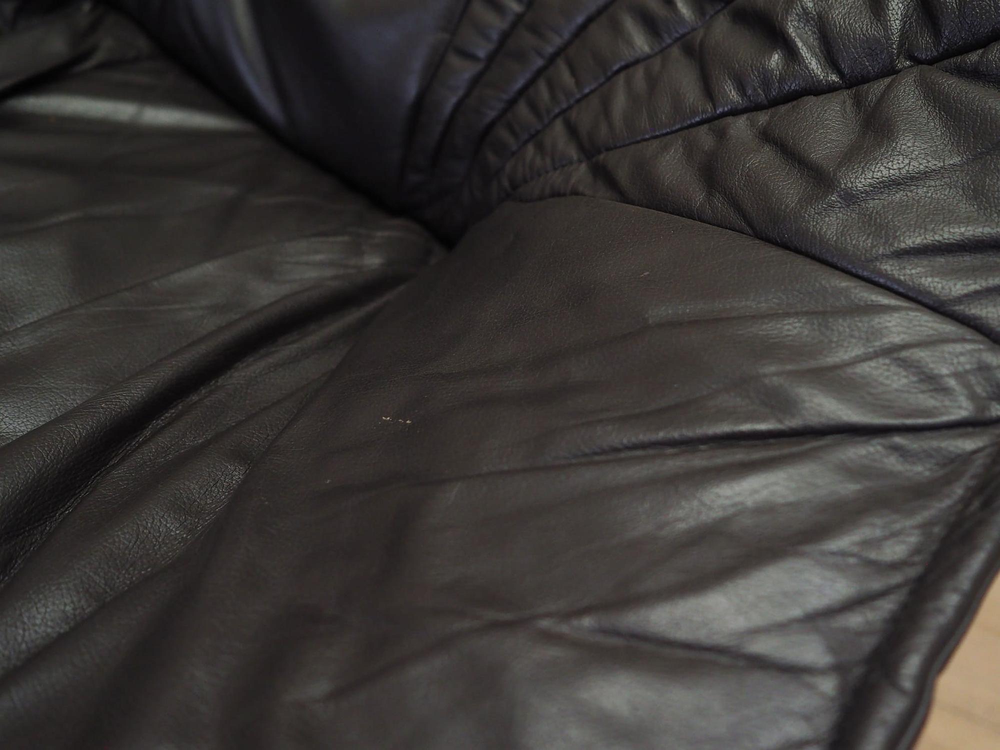 Armchair Leather Black 1960s 12