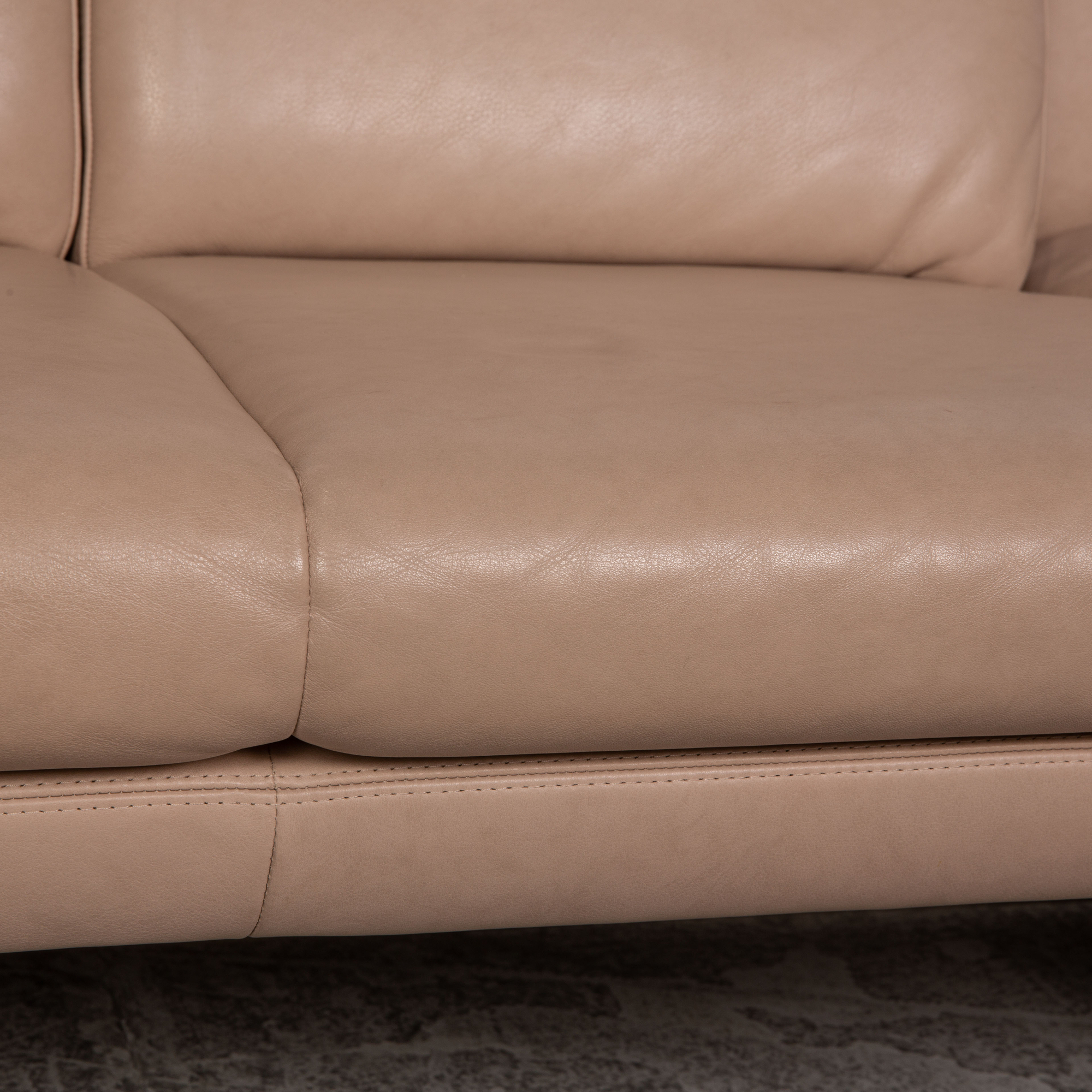 Sofa 2-Sitzer mit Funktion Leder Beige 3