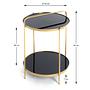 Warwick Beistelltisch Glas Metall Schwarz Gold 2