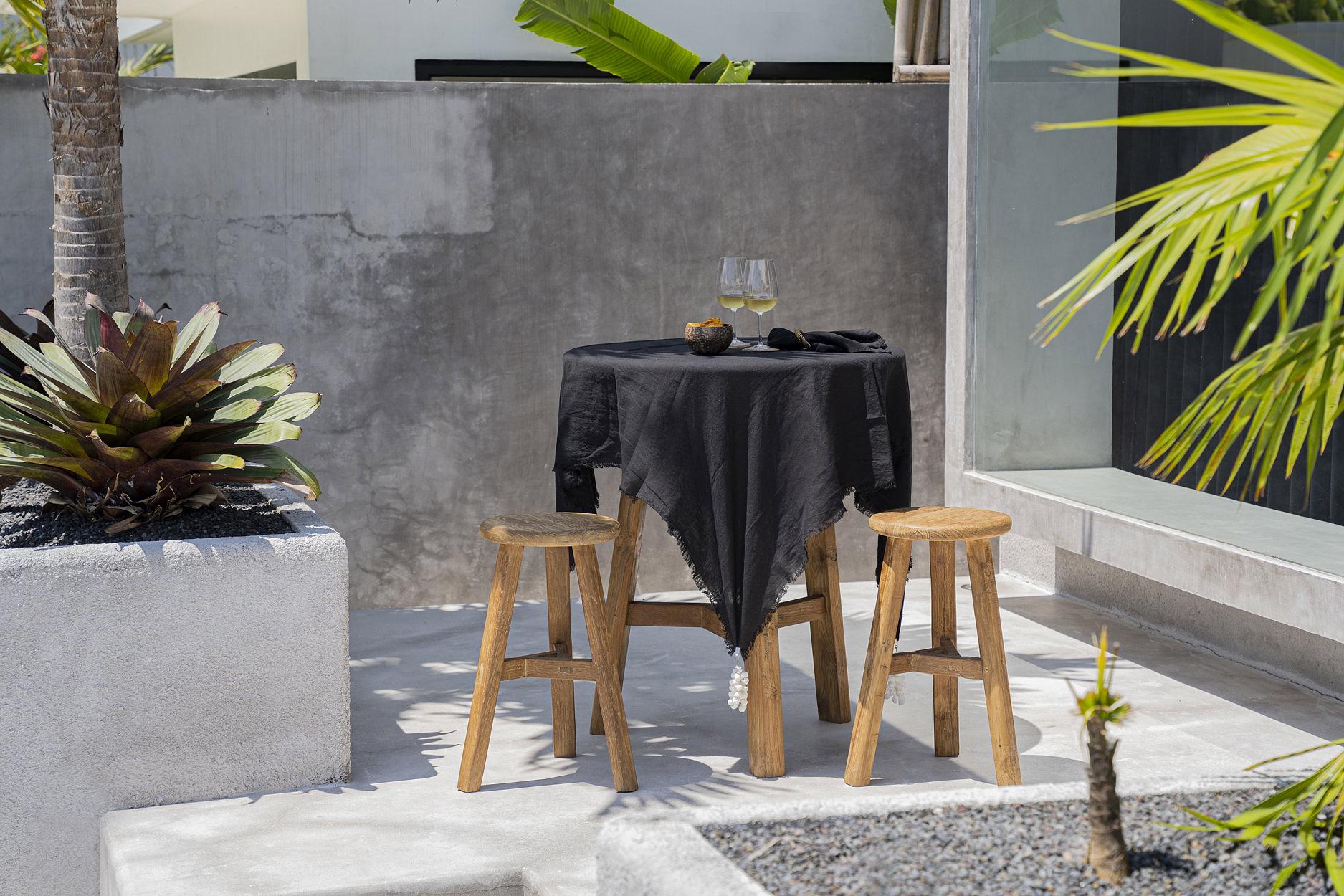 Tablecloth Linen Black 150x150cm 4