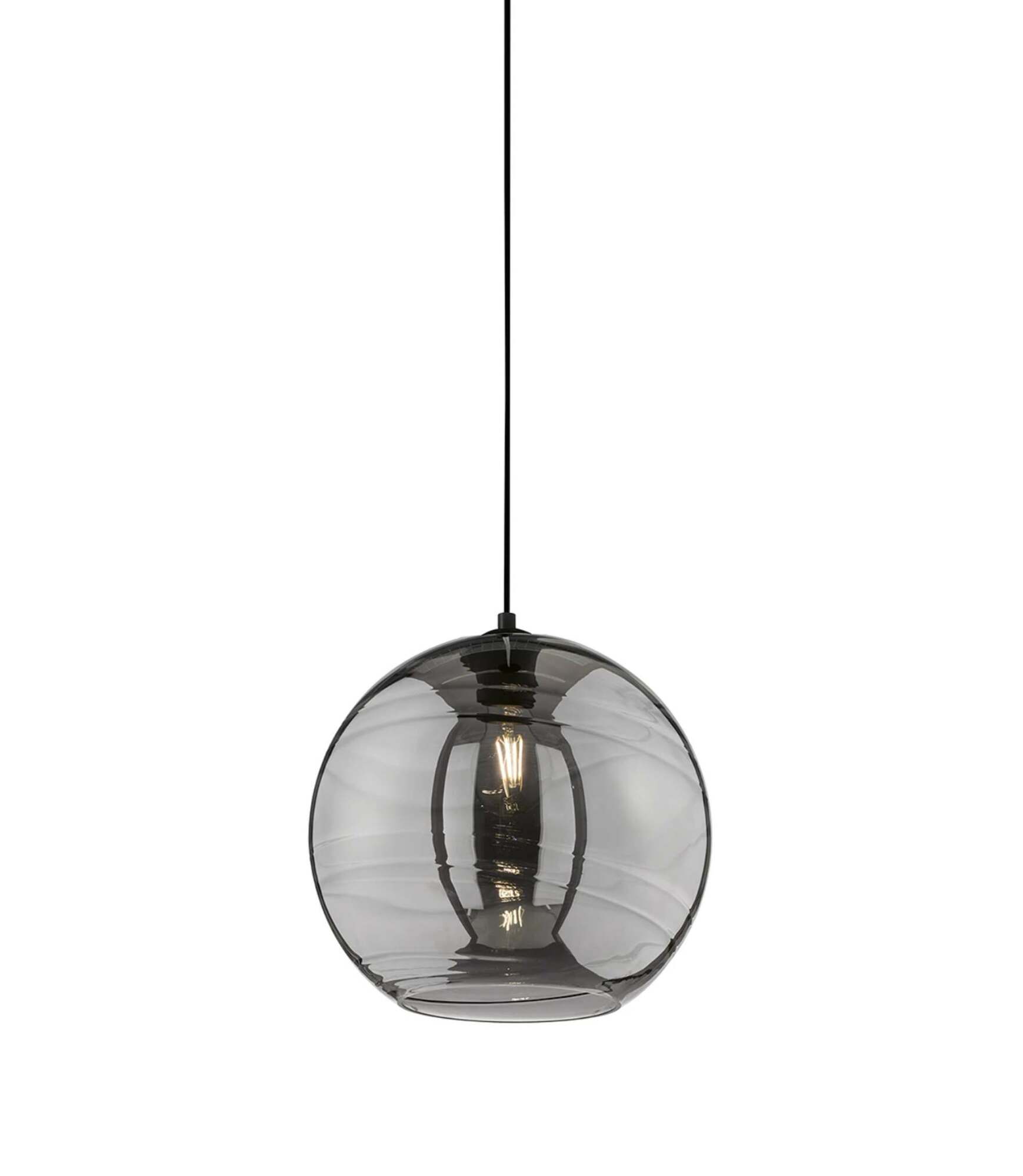 Pendant lamp Opie II 1-light smoked glass metal 0