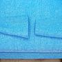 Vintage Sessel Teakholz Textil Blau 1960er Jahre 12
