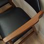 6x Chair Teak Wood Leather Black 1970s 10