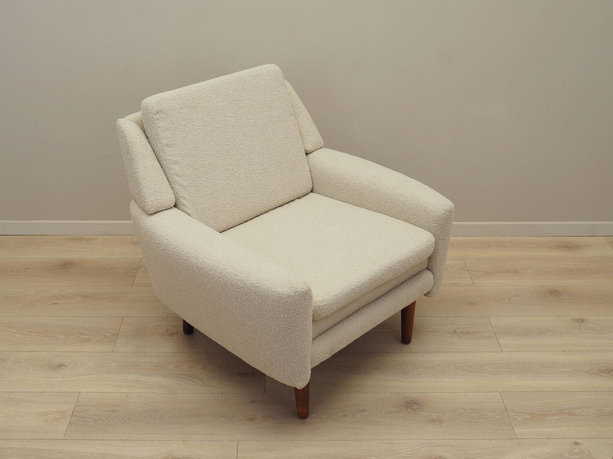 Sessel Textil Holz Creme 1970er Jahre 10