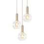 3-Flammig Bilman Pendelleuchte Gusseisen Klarglas Beige 3