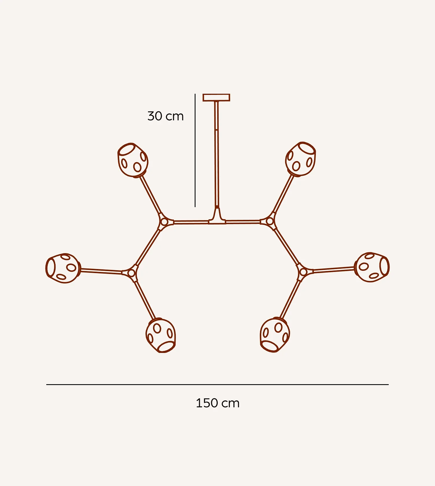 Uranos 6-flammige Deckenleuchte Schwarz 1