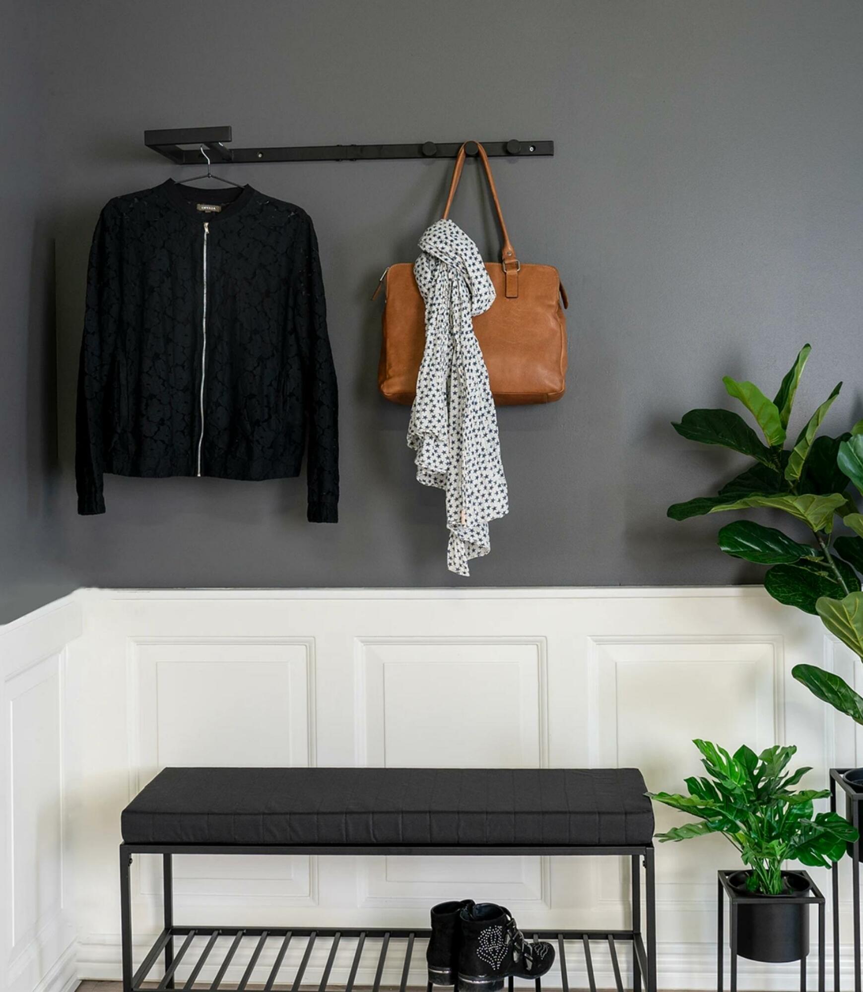 Wandgarderobe Metall Schwarz 2