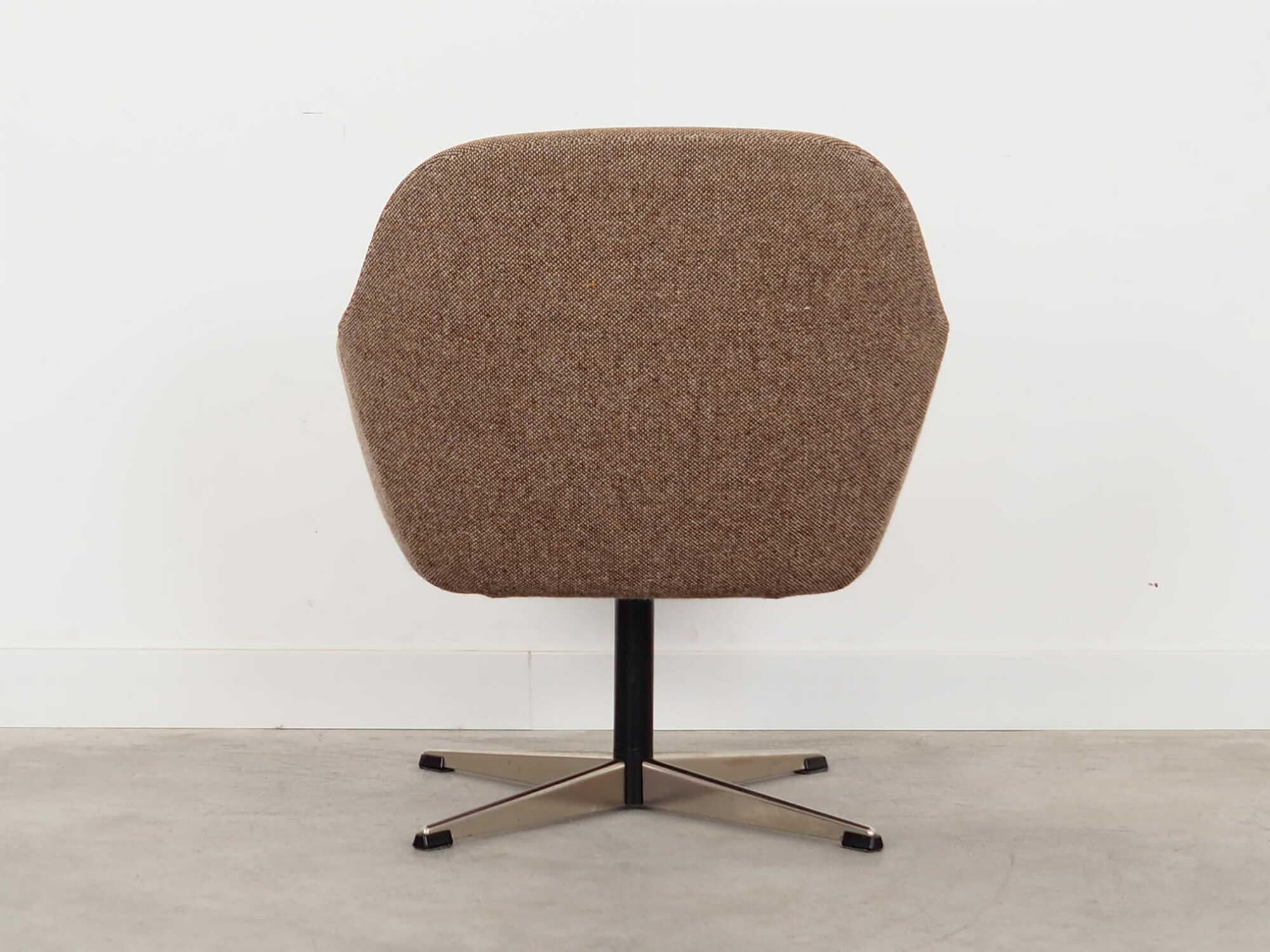 Vintage chair metal textile brown 1970s 3