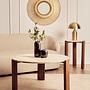 Palermo Runder Marmor Beistelltisch Naturholz 6