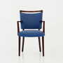 Vintage Stuhl Buchenholz Textil Blau 1960er Jahre  1