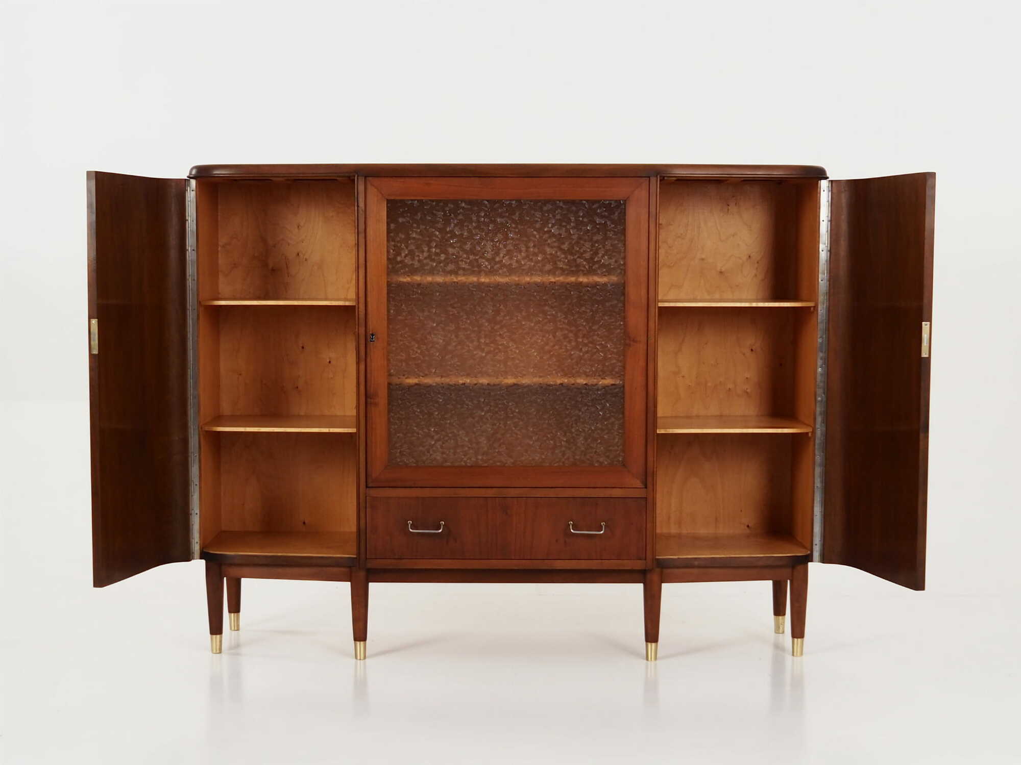 Highboard Walnussholz Braun 1960er Jahre 2