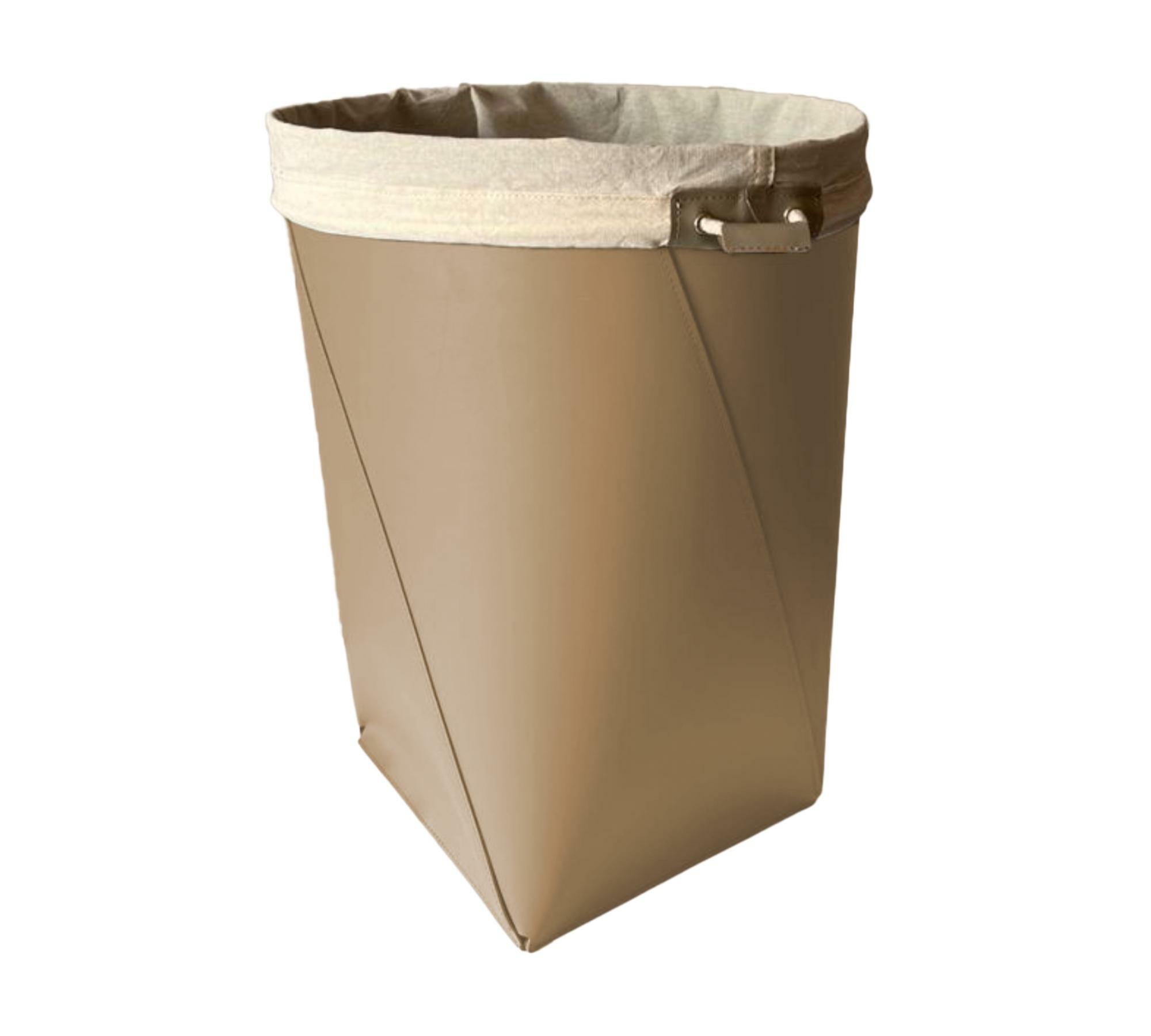 Premium Wäschekorb aus 100% Recyceltem Leder Ingwer 0