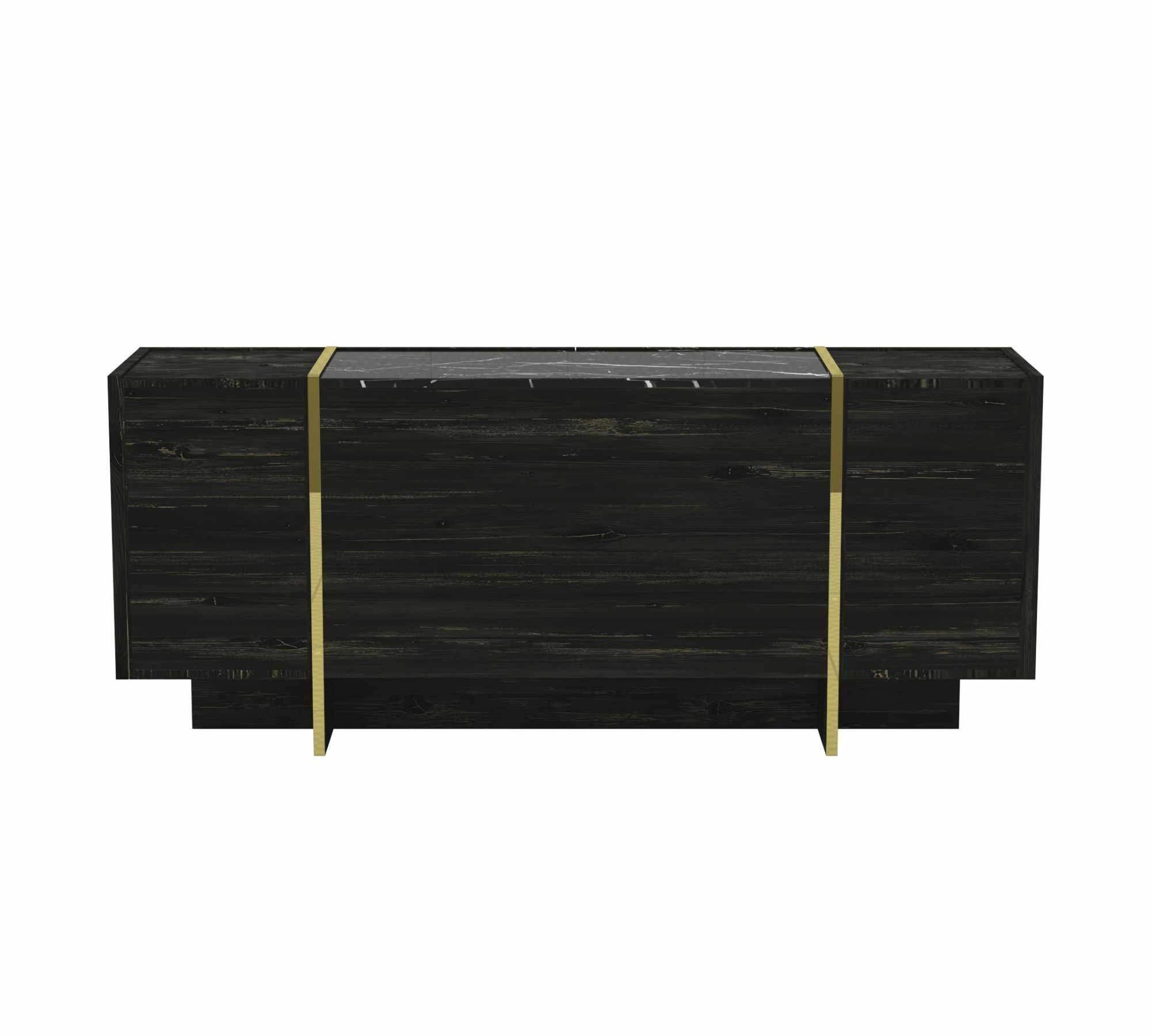 Sideboard Holz Schwarz Marmoroptik 4
