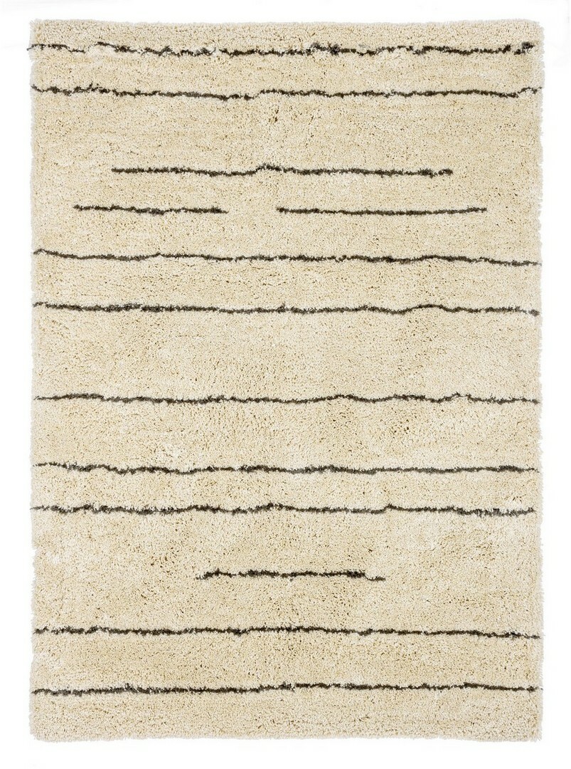 Lines Teppich Baumwollmischung Elfenbein 140X200 cm 0