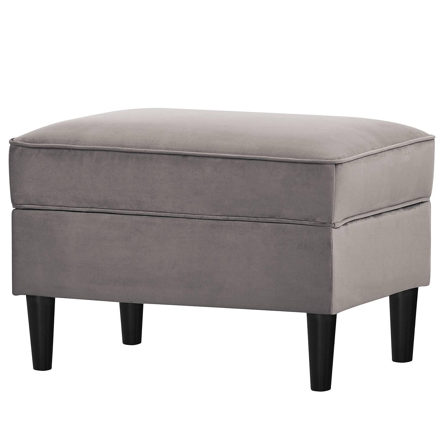 Polsterhocker Boddin Samt Criada Grau 0