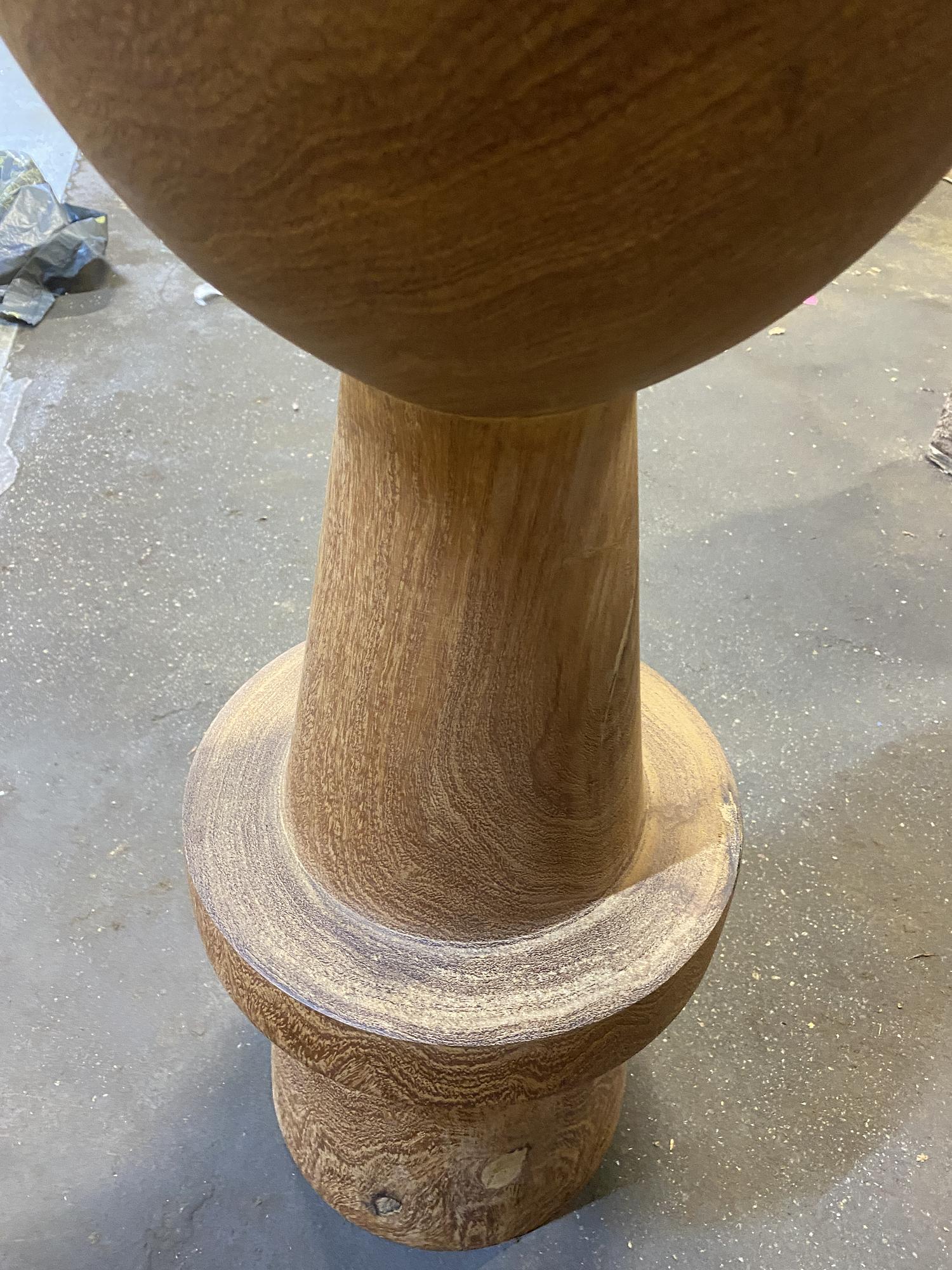 Ball Barhocker Holz Braun 3