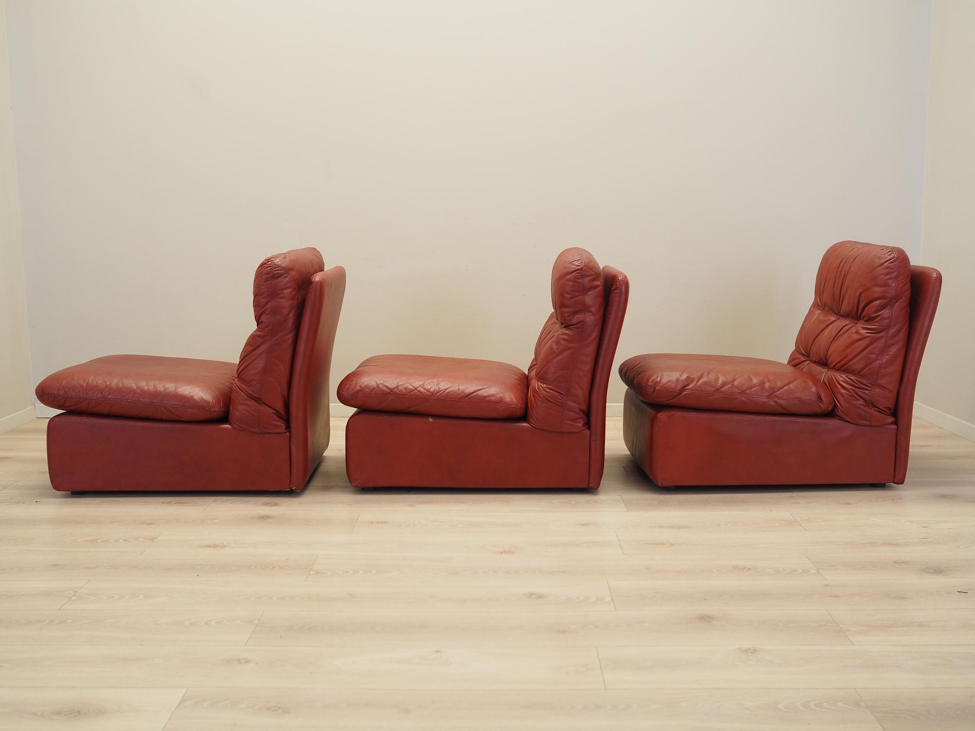 Modular Sofa Leather Brown 1960s 3