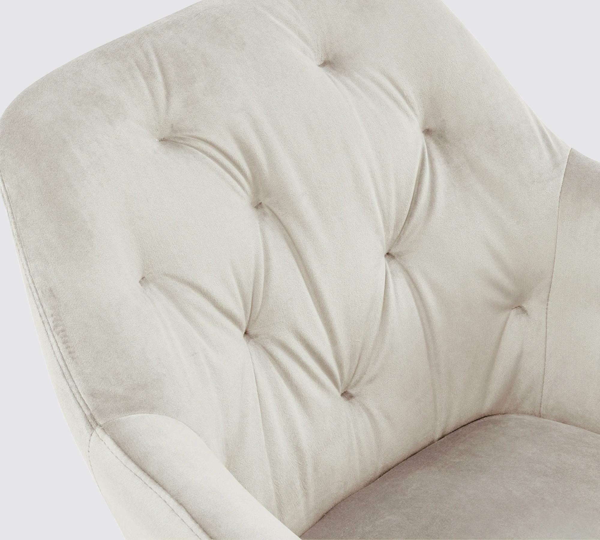 Armlehnstuhl Samt Creme 1