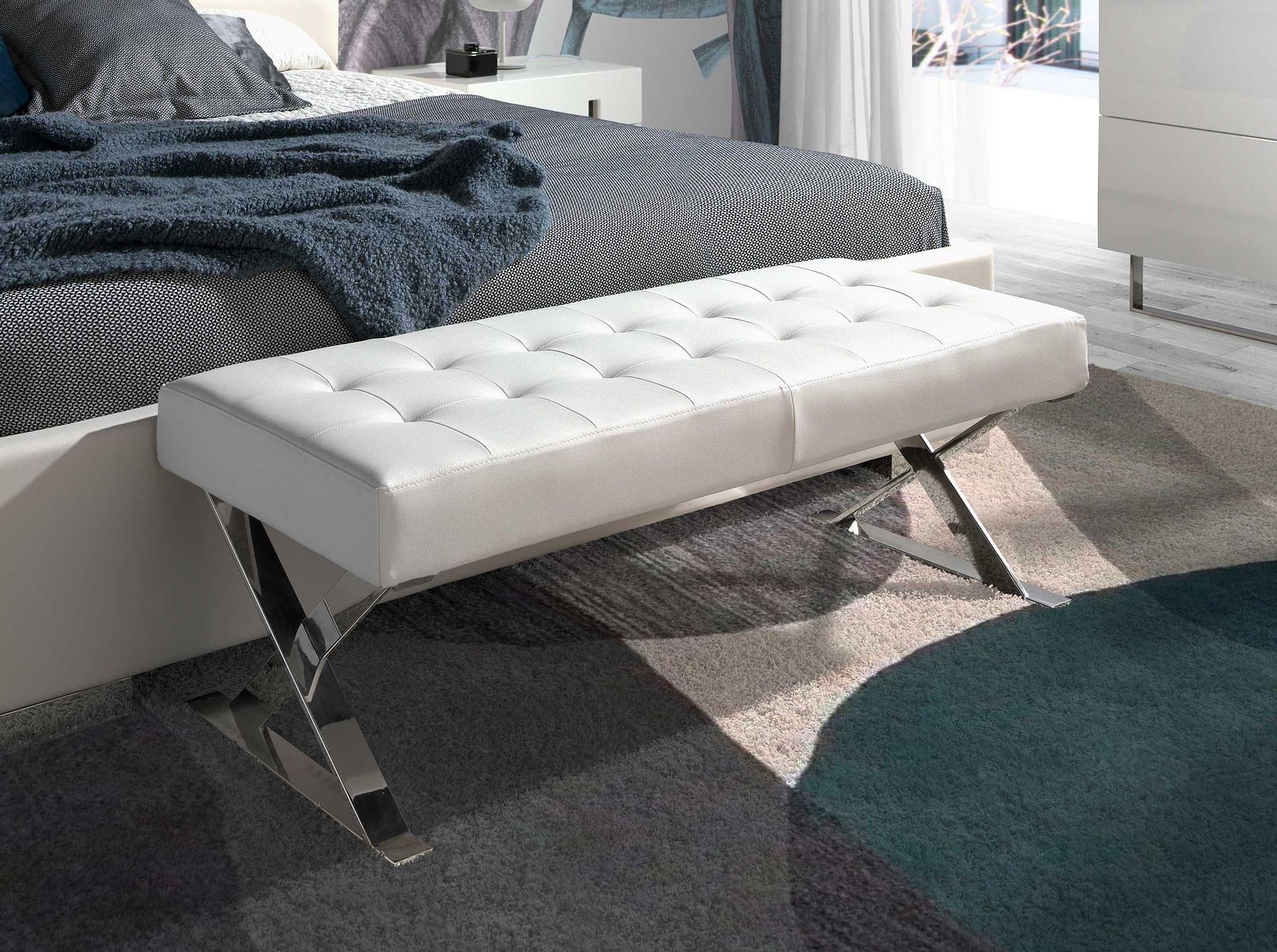 Panca ecopelle bianca 1