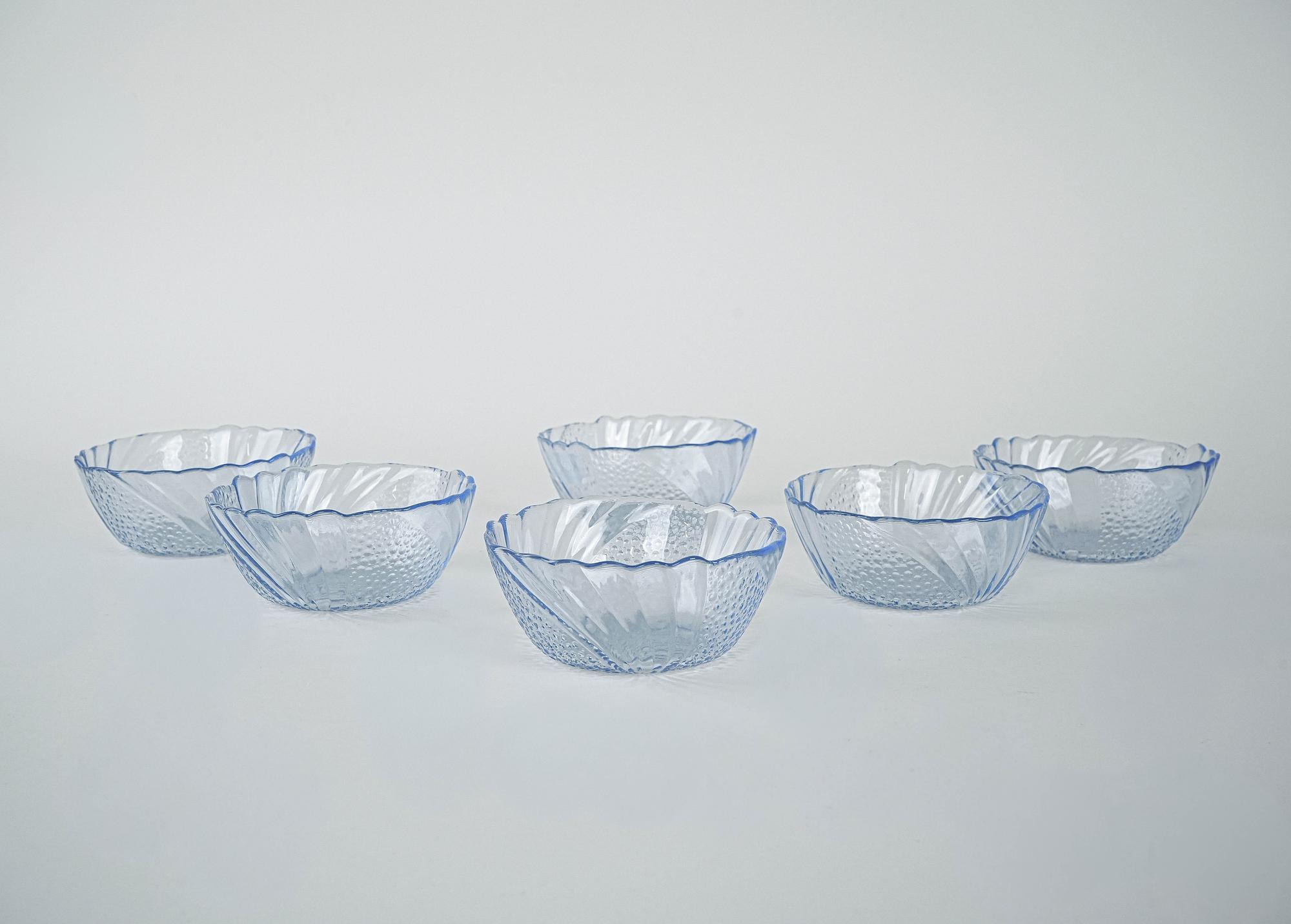 Glass bowl set Transparent 1970s 3