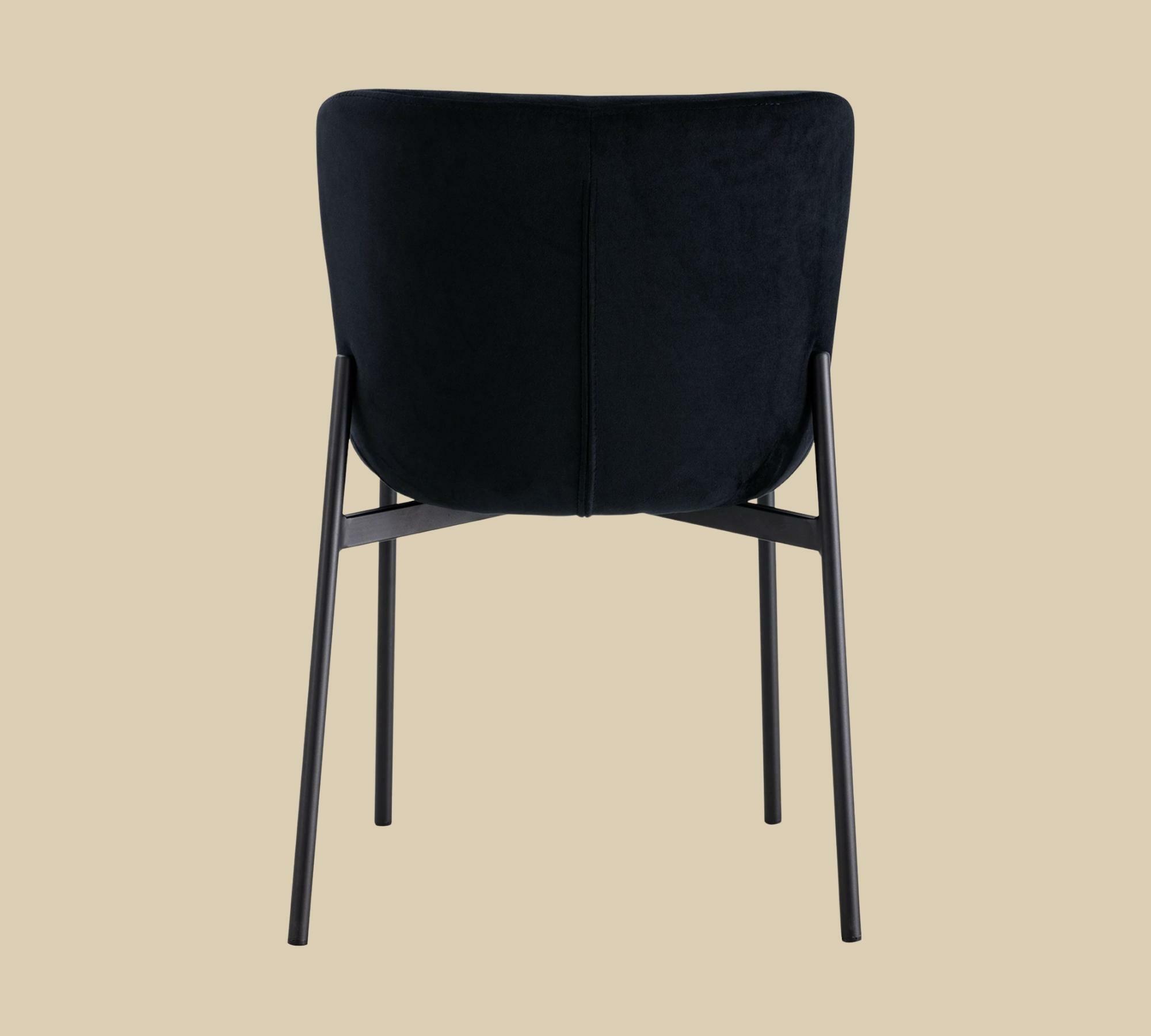 2x Dining chair velvet black 3