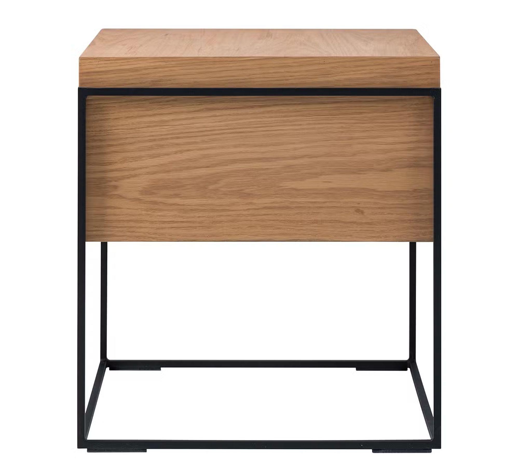 Nachttisch Cubus Echtholzfurnier Eiche / Schwarz 6