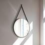 Wall mirror walnut veneer Ø75cm 2