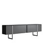 Luxe TV-Schrank Holz Anthrazit Silber 5