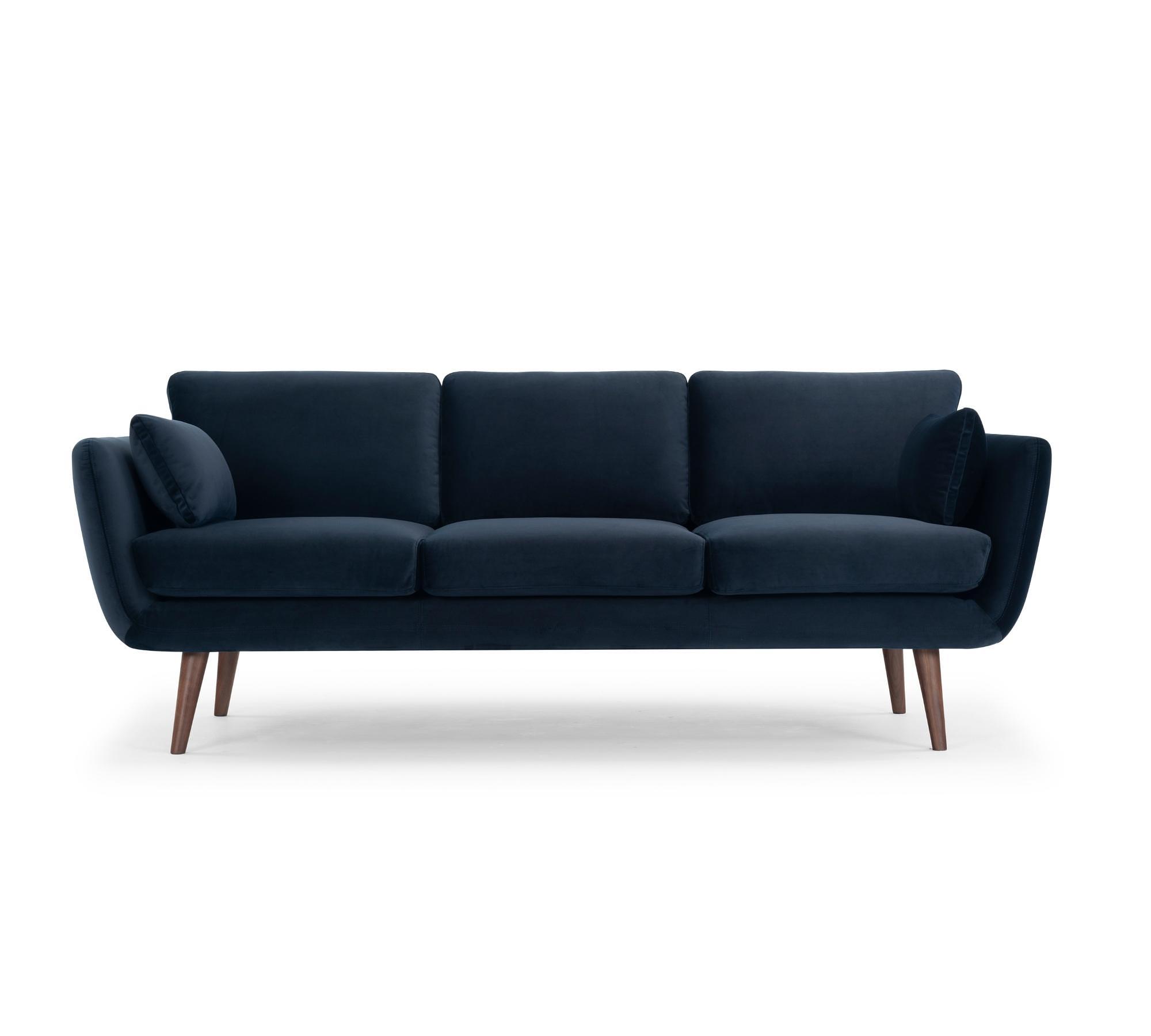 Sigrid Sofa 3-Sitzer Velour Lux Navy 1