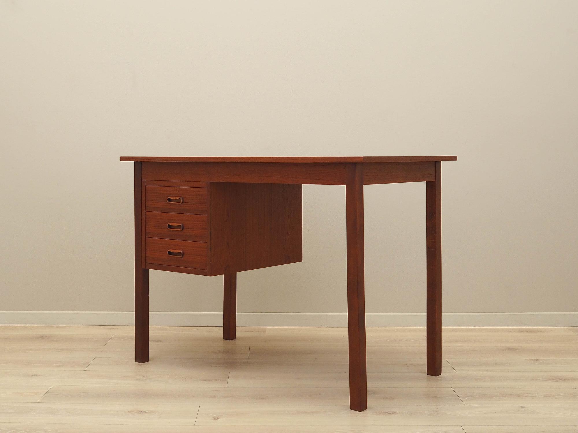 Teak desk Brown 1970s 4