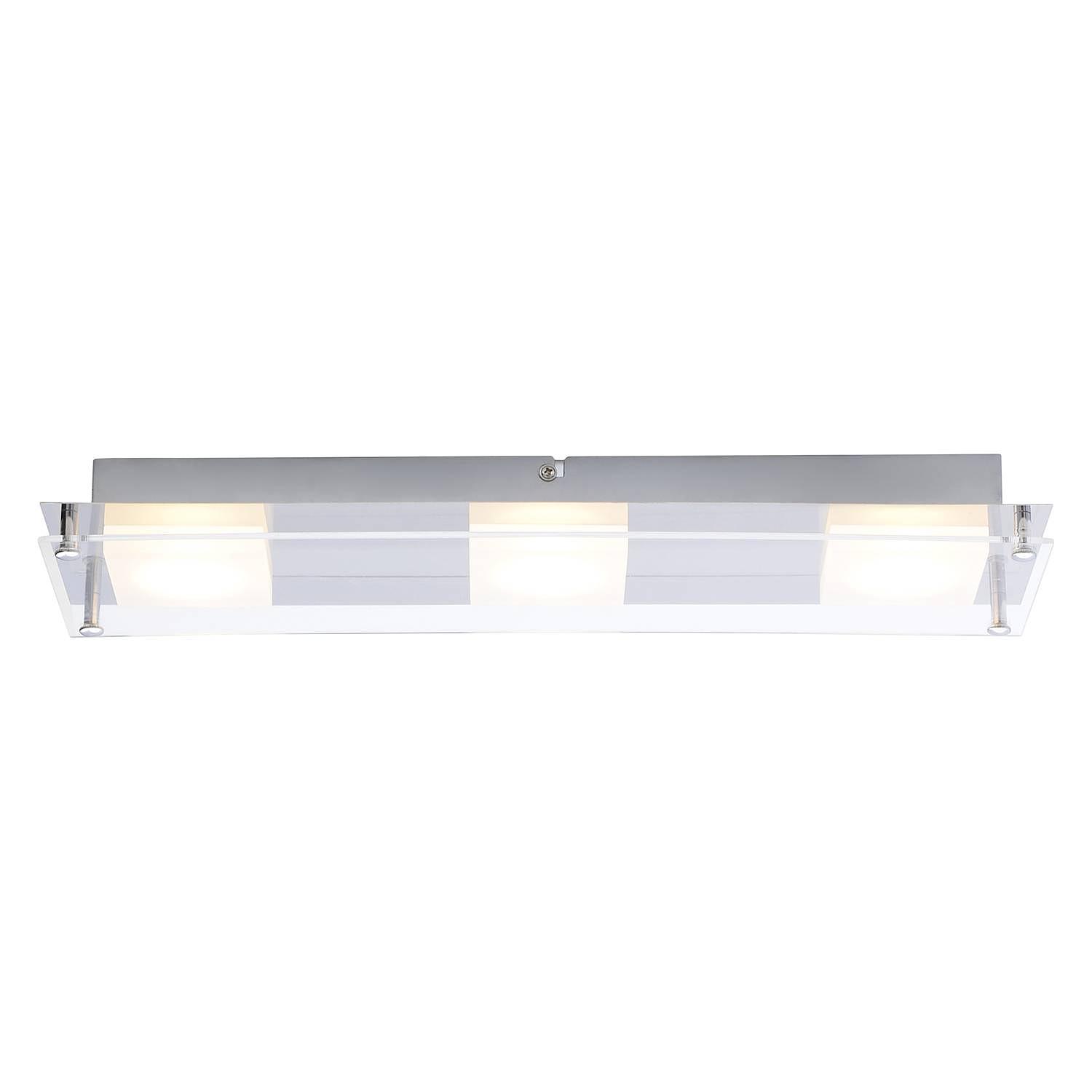 Square Shine II LED Ceiling Light 3-Flame Silver 0