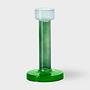 Bole Candle Holder Middle Glass Green-Blue 0