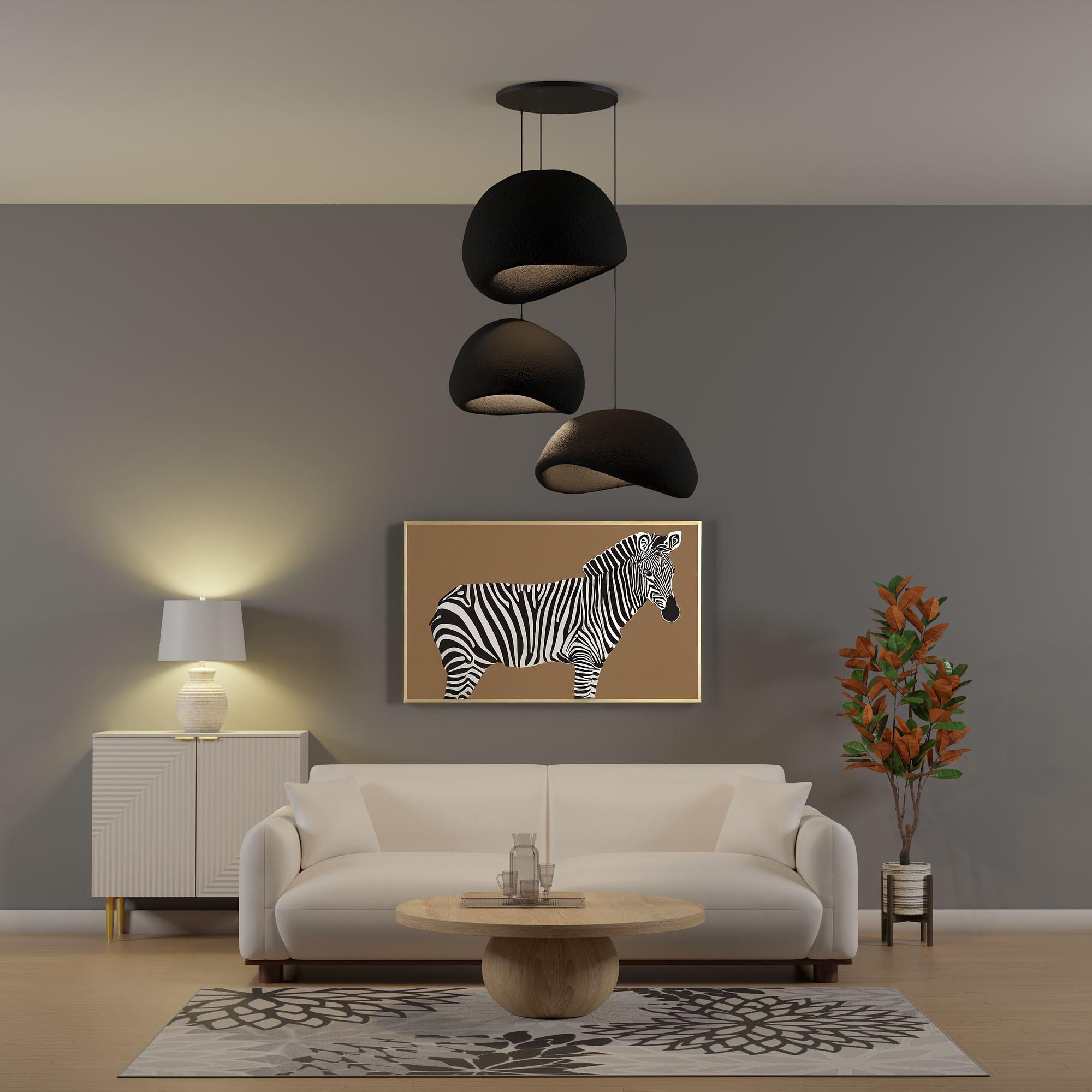 3-Flammig Wabi Sabi Shibumi Orbs Pendelleuchte Schwarz 3