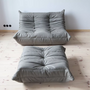 Togo Lounge Set 2-pc. Madras Leather Ash Grey 1