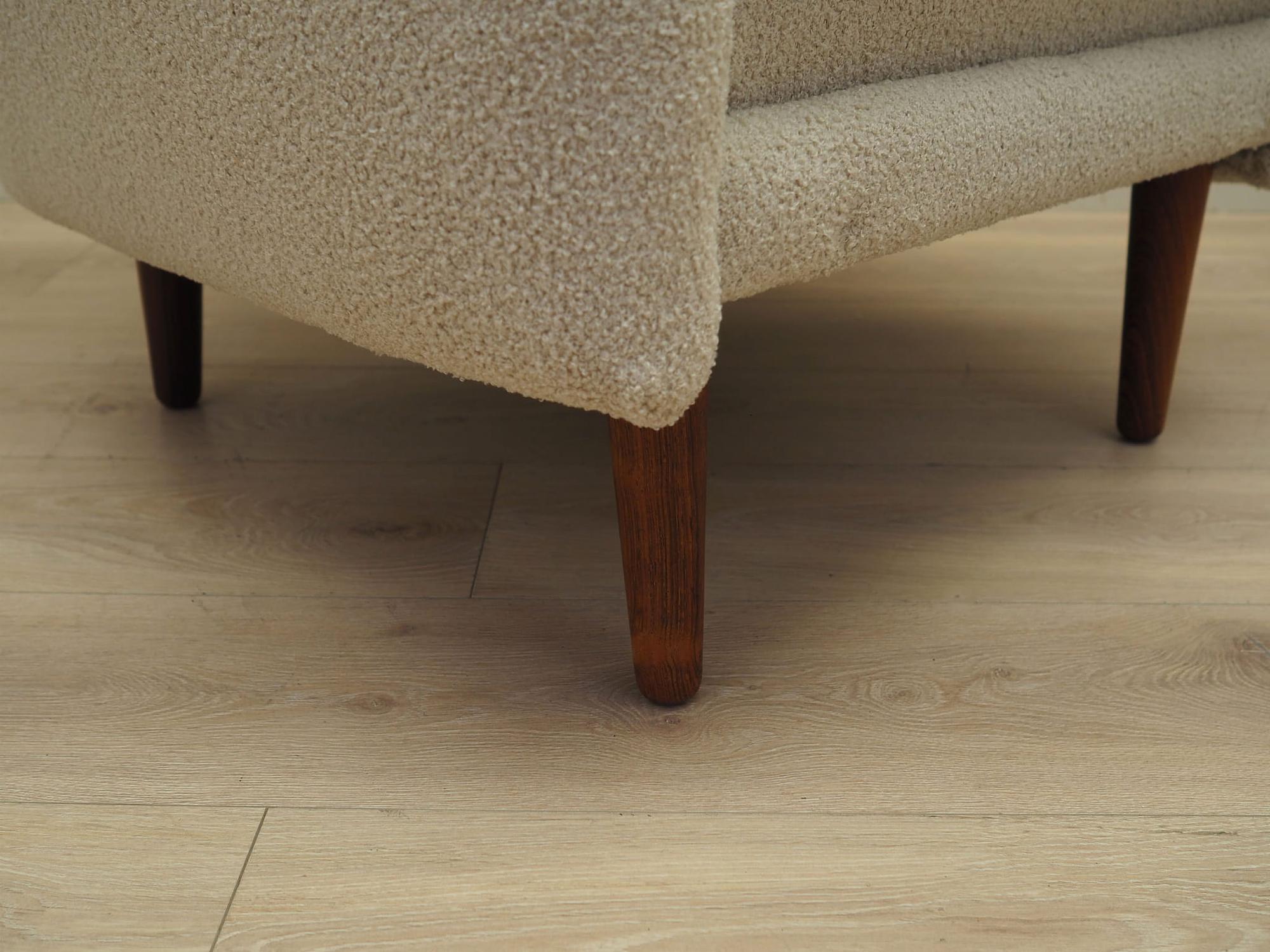 Sessel Textil Holz Creme 1970er Jahre 11