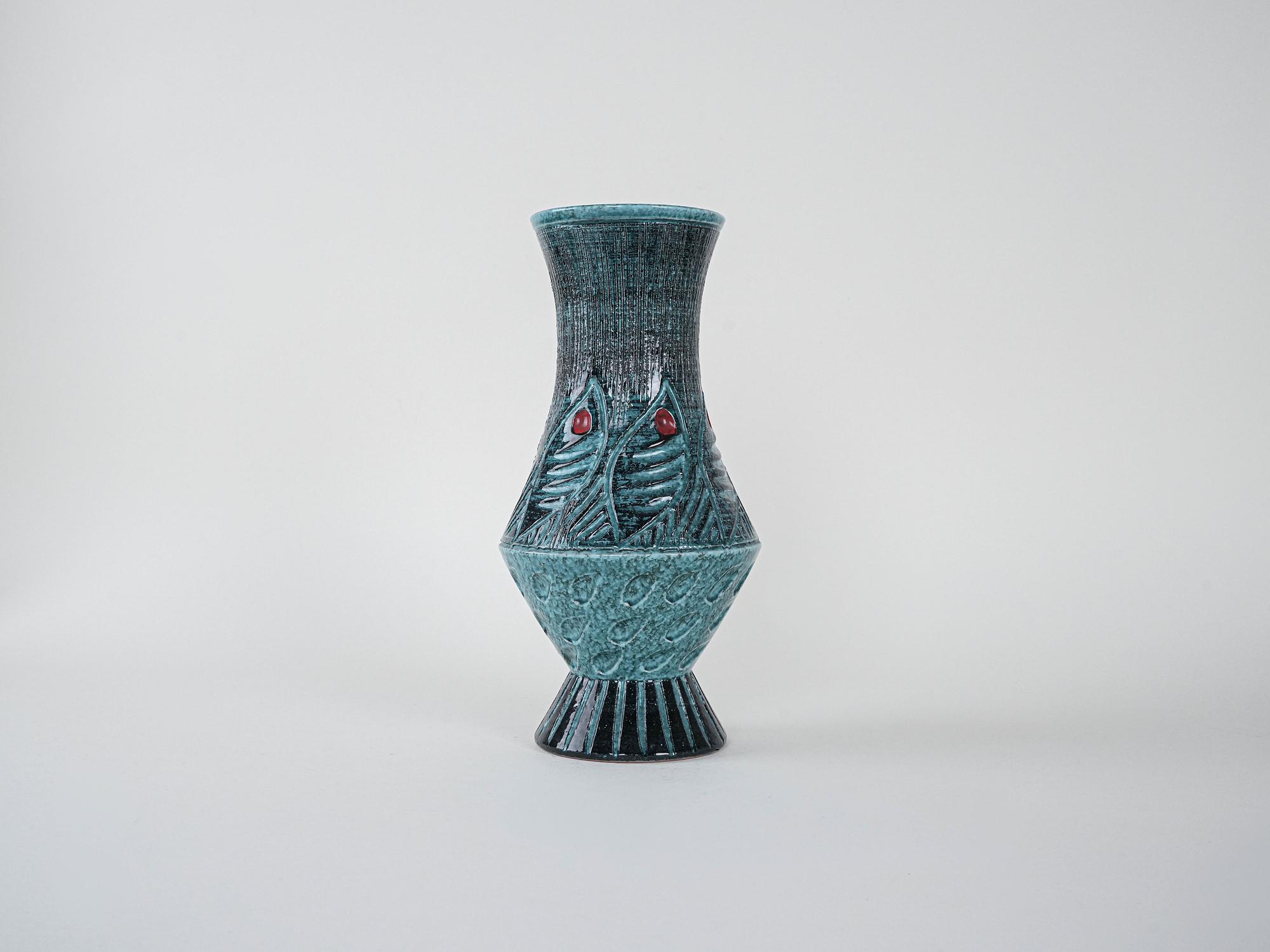 Keramikvase Fat Lava 1960er Jahre 1