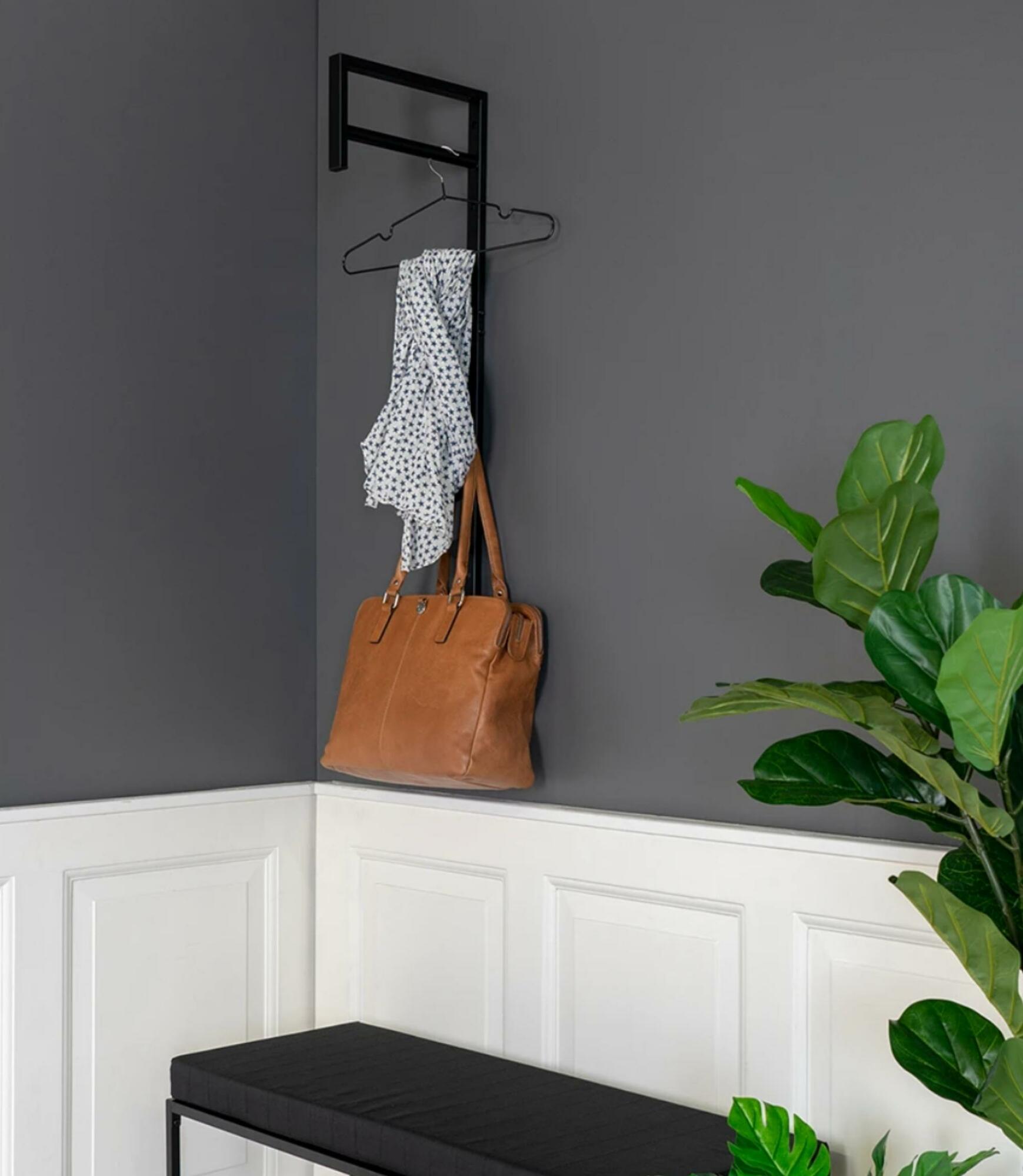 Wandgarderobe Metall Schwarz 3