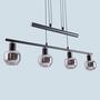 Pendant lamp 4-flame clear glass iron black 2