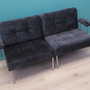 Vintage Modulsofa Metall Samt Schwarz 1960er Jahre 1