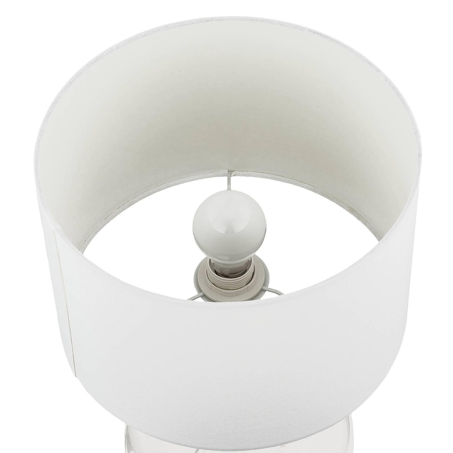 Table lamp Loster Blended fabric Safety glass White 4
