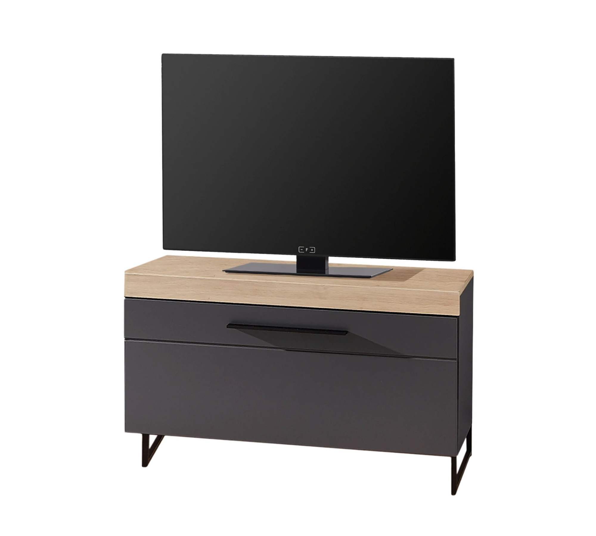 TV Lowboard Holz Dunkelgrau 0