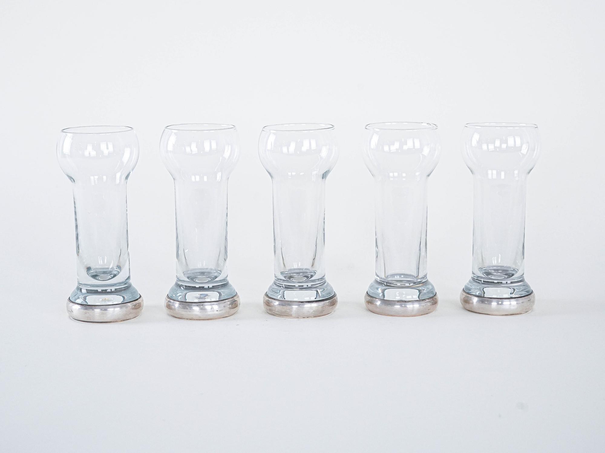 5er-Set Gläser Transparent 1970er Jahre 3