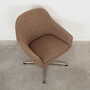 Vintage Stuhl Metall Textil Braun 1970er Jahre  7