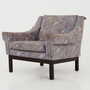 Vintage Sessel Buchenholz Textil Violett 1960er Jahre  7